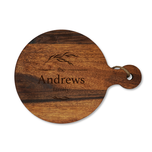 Round Acacia Cutting Board with Handle