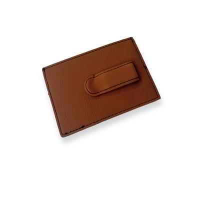 Brown Leatherette Wallet Clip