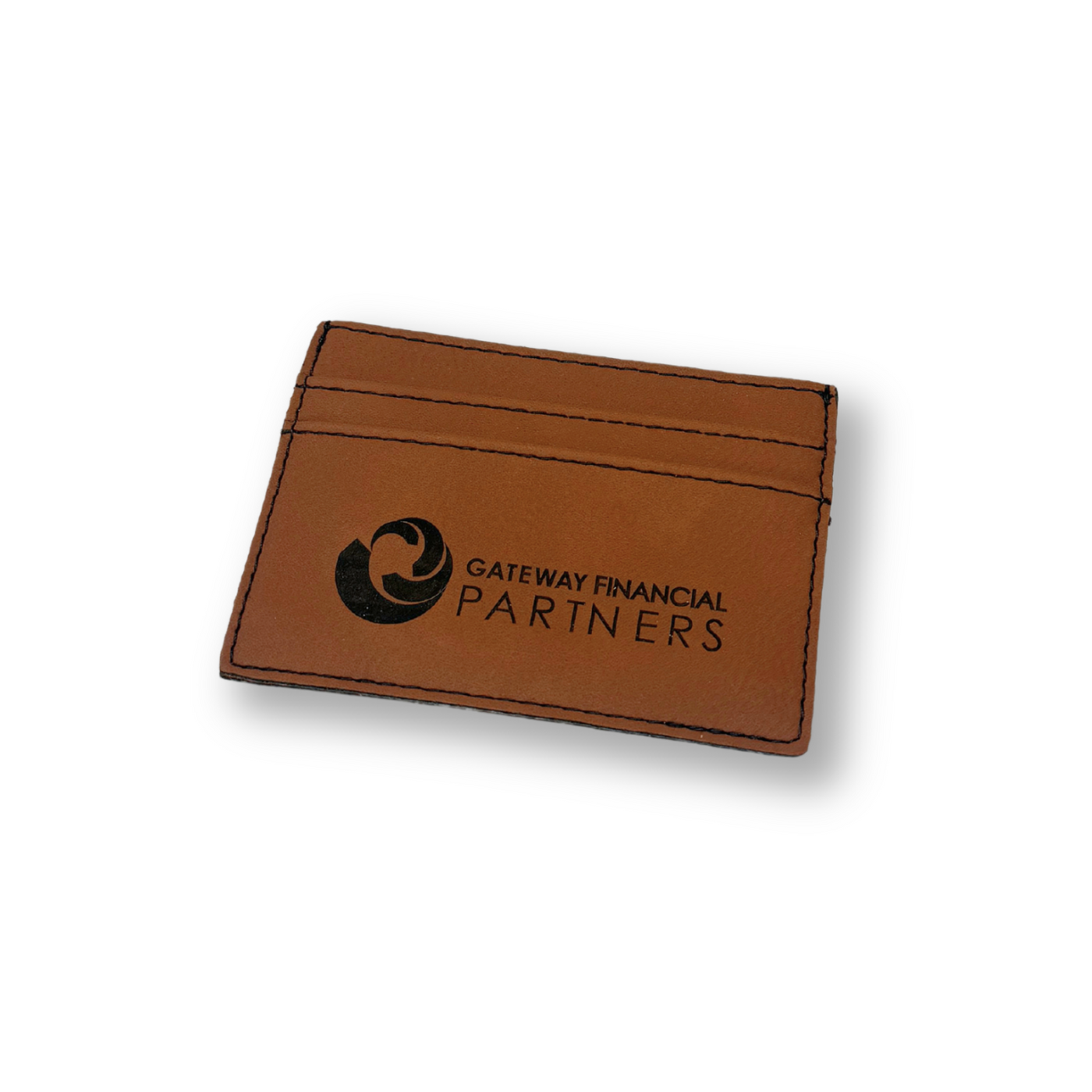 Brown Leatherette Wallet Clip