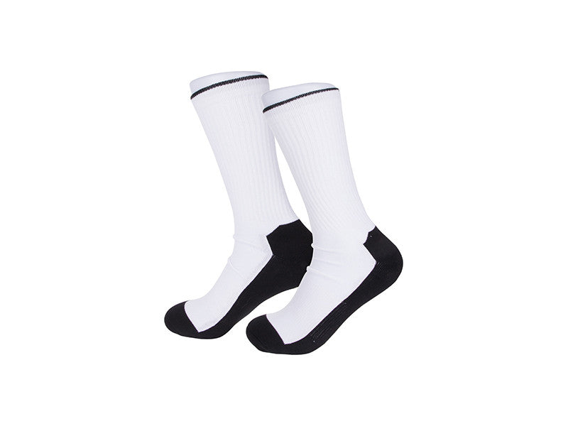 White With Black Bottom Crew Sock